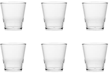 Garnet - Bicchiere in PLASTICA Riutilizzabile trasparente mod. Moka x 6 PEZZI - Lavabile in lavastoviglie - 8 cl al brodo - 100% Made in Italy