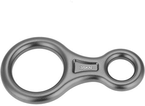 QANYEGN 35 KN 8 Sicherungsgerä Abseilgerät, Kletter Abseil Abseilringe in Form Einer 8, Kletter Aluminium Sicherungsgerät, Rappel Klettern Belay Equipment Gear, Grau