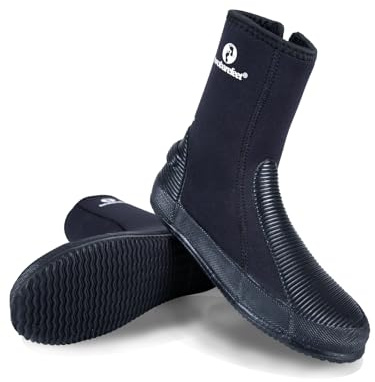Two Bare Feet 5mm Neoprene Unisex Wetsuit Boots | Insulated for Diving, Snorkeling & Surfing | Non-Slip Sole, Flexible & Comfortable Design for Water Sports