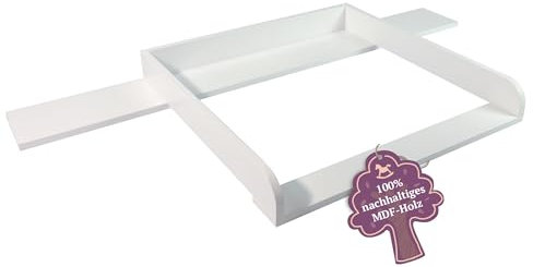 Puckdaddy Wickelaufsatz Levi | 160x80x10 cm | MDF-Holz in Weiß | hochwertiger Wickeltischaufsatz | kompatibel mit Hemnes Kommoden | inkl. Montagematerial zur Wandbefestigung | Holzstärke: 2 cm