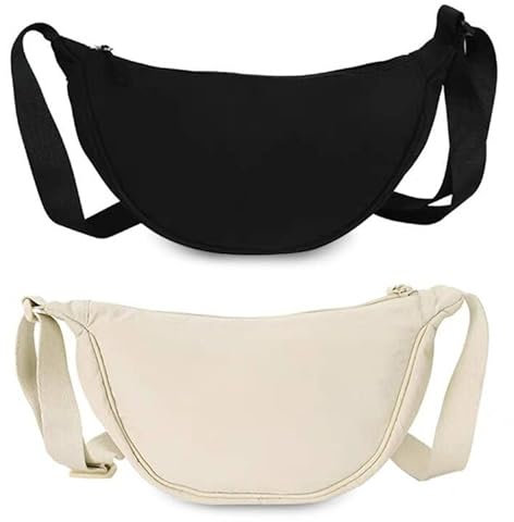 2 Stück Halbmond Crossbody, Crossbody Bag Halbmond Handtasche Wasserabweisend Umhängetasche im Halbmond Style Umhängetasche Moon Bag Design mit verstellbarer Schultergurt