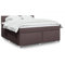 LLEZKBR Betten & Zubehör-Betten & Bettrahmen - Boxspringbett mit Matratze Dunkelbraun 180x200 cm Stoff