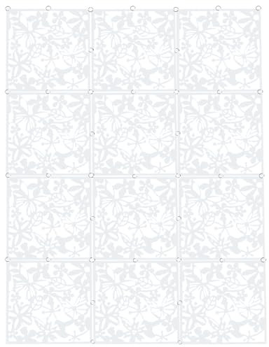 12 Pezzi Divisori da Appendere, Pannello Sospeso con Pieghevole Pannelli da Parete, Schermo di Sicurezza per Decorazione di Interni, per Casa, Pranzo, Hotel, Bianco, 40 X 40 cm