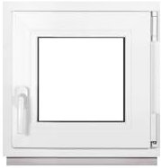 Framex Ventana De Sótano PVC Pequeña Blanco De Ancho x Alto: 45 x 45 cm (450 x 450 mm), Doble Acristalamiento (32 mm), Oscilobatiente, DIN Derecha