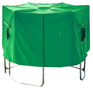 Dioeazh 244cm Auvent De Trampoline, Tente pour Trampoline, Housse D'ombrage Pliable pour Trampolines, Auvent De Protection Solaire Anti-UV pour Trampolines Rond À 6 Poteaux