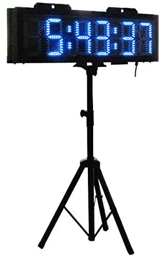 GODRELISH Doble Grande al Aire Libre echó a un Lado 6 de Alta LED de Caracteres El Tiempo de Carrera del Reloj con el trípode para maratón o Running Events IP64 Gabinete de Control inalámbrico RF