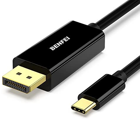 BENFEI USB C to DisplayPort 1.8 Meter Cable(8K@60Hz 4K@144Hz), USB Type-C to DP Adapter [Thunderbolt 3/4 Compatible] with iPhone 15 Pro/Max, MacBook Pro/Air 2023, iPad Pro, iMac, S23, XPS 17 and More