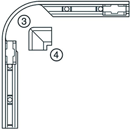 HAUTAU Eckumlenkung biegbar, schwarz, 1 Stück | Zubehör Beschläge für Fensterbeschläge, Schiebefenster, Schiebetürbeschlag