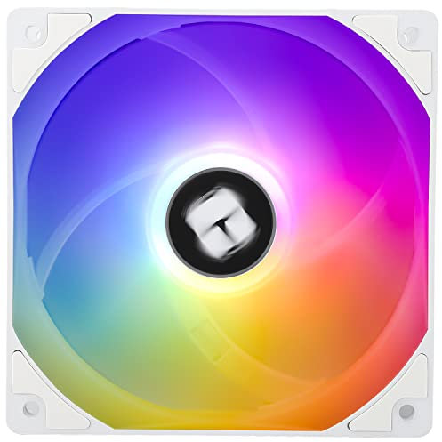 Thermalright TL-C12CW-S Ventilateur CPU 120mm blanc ARGB Case Cooler Fan, 4pin PWM Silent Computer Fan avec roulement S-FDB inclus, jusqu’à 1500RPM ventilateur de refroidissement