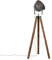 QAZQA - Industrie I Vintage I Industrie I Vintage I Stehleuchte I Stehlampe I Standleuchte I Lampe I Leuchte mit Stativ aus Stahl I Silber I nickel matt und Holz neigbar – Emado I Wohnzimmer I Schlafz