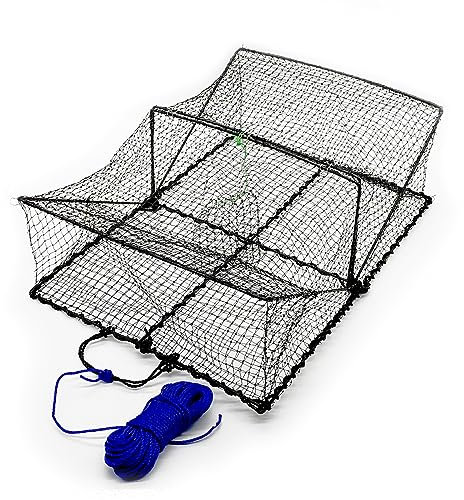 WILDKINGER Krebskorb Pirat Krebsreuse Krebsfalle Fish Crab Cray Trap Köder Korb Krabben (Schwarz)