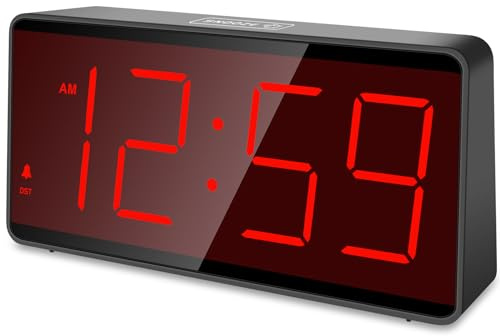 Eachui Wecker digital Batteriebetrieben,großen Zahlen，Automatischer Dimmer