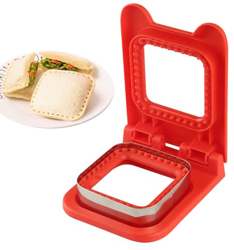 Taglierina per sandwich e sigillante, tagliapasta quadrata, toastie, tagliapasta per bambini, facile da usare come portapranzo e scatola Bento per ragazzi e ragazze, perfetto per pranzi scolastici