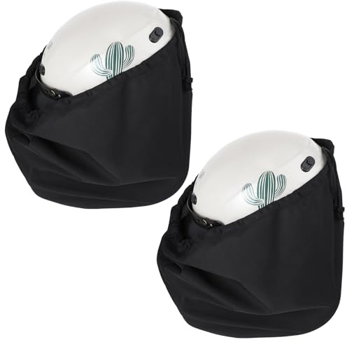 Lot de 2 sacs de rangement pour casque de soudage en microfibre avec cordon de serrage, pliable, grand sac à dos léger pour moto, vélo, équitation, voyage, course (noir)