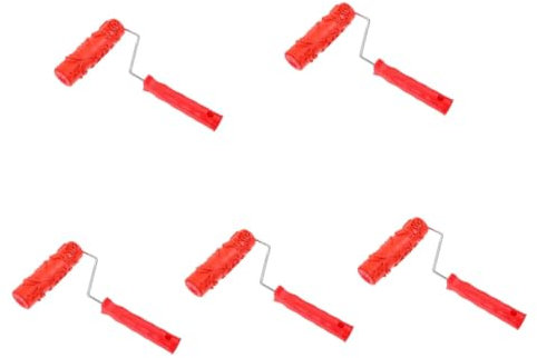 Artibetter 5pcs Textured Paint Roller Rose Pattern Embossed Design for Wall Decoration Ergonomic Handle for Easy Use Compatible Coatings for Projects