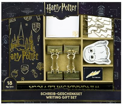 Undercover – Harry Potter Fashion skrivset – 18 delar med minianteckningsbok, pennor, suddgummi, pennvässare, självhäftande anteckningar, gem blå