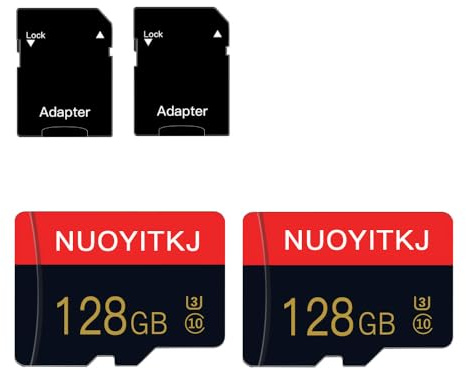 2 Packs 128Go Micro Carte mémoire Class 10 TF Carte avec Lecteur de Carte pour la caméra, la Console de Jeu, Le téléphone, la Tablette