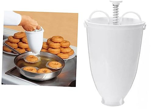 Mobestech Distributeur Pâte à Donuts Plastique Léger Moule Friture Diy Pour Beignets Maison Appareil Manuel Pour Fabrication Pâtisseries