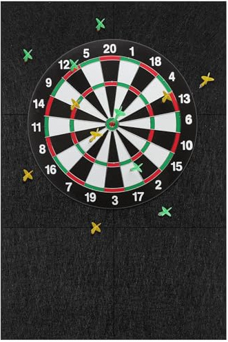 flintronic Filz Dartboard-Wandschutz, HBT: 900x600x12mm, Dartscheiben Umrandung, Selbstklebend, Gespleißt Dart Wandschutz, Dart Zubehör, Schwarz