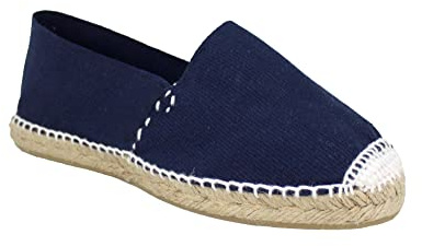 Desconocido Espadrillas classiche in tela con suola in juta, Blu navy, 41 EU