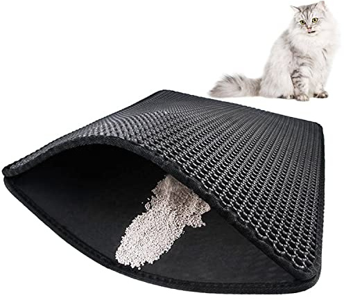 Intirilife Katzenklo Matte in 65 x 75 x 1.3 cm - Wasserfest, einfach zu reinigen - Katzenstreu Matte