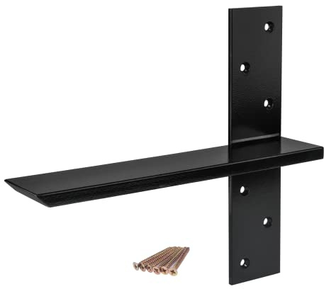 （2-Pack） Free Hanging T Shelf Bracket, Solid Heavy Duty Steel Knee Wall Hidden Granite Countertop Support Floating Bracket Hardware, Universal ,12 Inch , DIY Projects , Screws Included