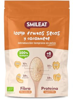 Smileat - Snack de Frutos Secos y Cacahuetes Molidos - Anacardos, Avellanas y Nueces Ecológicos - Sin Azúcar Añadido, Sin Gluten - 200g