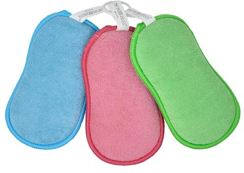 Apex Set 3 Spugne Microfibra Multiuso Colorate, Alta Assorbenza e Durabilità, Ideali per Pulizia di Casa, Auto e Cucina