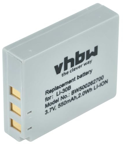vhbw Akku Ersatz für Olympus Li-30B für Kamera (550 mAh, 3,7 V, Li-Ion)