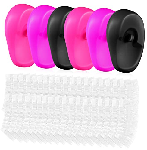 DEARMAMY Copriorecchie Per Doccia e Tintura Chioma Usa e Getta 206 Pezzi Silicone Protezioni Orecchie Impermeabili Per Parrucchiere e Bagno Uso Domestico e Viaggio