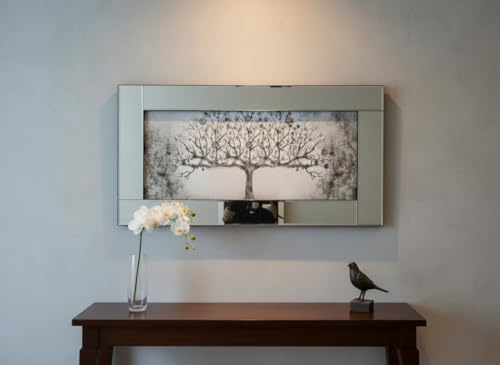 Biznest Blossom Tree Picture 3D Glitter Liquid Art Mirrored Frame Wall Art 85x55cm (Money)