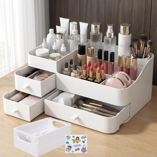 ZUSUZU Organizer per Trucchi Grande Organizer,Porta Trucchi Organizer Trucco,Organizzatore di Trucco Multifunzione,Scatola per Trucco con Grande Capacità per Crema,Profumo e Pennelli