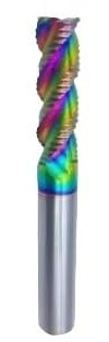 Fresa de desbaste carburo sólido for mecanizado CNC, 3 filos, 4 dientes, for metal, acero, hierro, aluminio, MDF, acrílico, madera, cobre y plástico(Aluminium 3F,D10X30X75L)