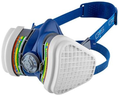 GVS Filter Technology SPR491 Demi-masque respiratoire anti-poussière et contre les risques Poussieres/Multiples Gaz, M/L, Bleu