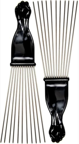 Luxxii 23 cm svart hårkam i metall – 2-pack