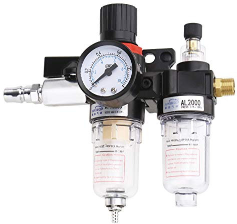 ENET Séparateur d'eau Trappe de Régulateur Piège Outil Jauge de Régulateurs Filtre Source d'air avec Manomètre