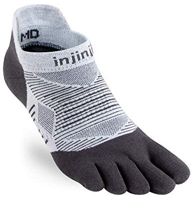 Injinji Run Lightweight No Show Toe Socks Black Size : 47-50