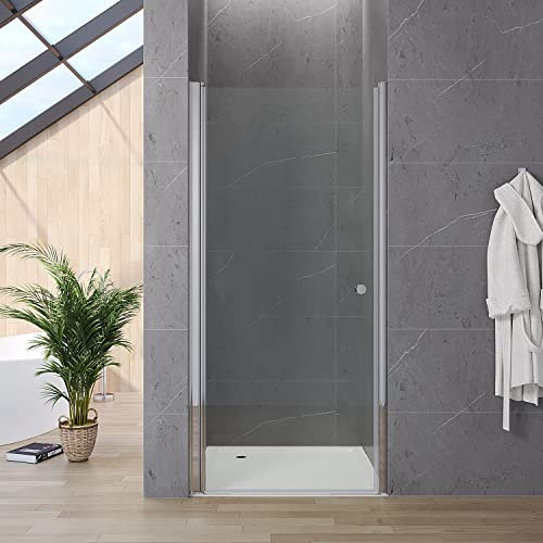 Pendeltür Dusche für Nische 75 cm breit 187 cm hoch Verstellbereich 75-78,5 cm Nischentür Drehtür Schwingtür Glaswand Duschwand Glas Duschabtrennung aus Einscheiben-Sicherheitsglas (ESG) 5 mm