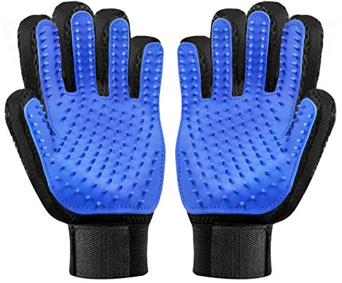 flintronic 2 Stück Haustier Handschuh Bürste, Handschuh Katzen Handschuhe für Haustiere Fellpflege, Beide Hände Katzenhandschuh für Kurzhaar und Langhaar（Universell für Katzen und Hunde）