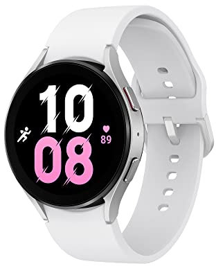 SAMSUNG Smartwatch Galaxy Watch5 44 mm, monitoraggio del benessere, fitness tracker, lunga durata della batteria, Bluetooth, argento [versione italiana]
