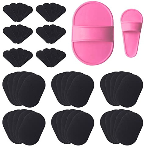 TSHAOUN 60 Pieces Exfoliating Hair Removal Replacement Pads Set, Painless Hair Removal Sponge Pads For Smooth Skin On Legs Arms Face Lip, Hair Removal Tool, New Portable Body Depilation (60 Pieces)