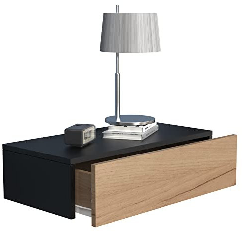 VCM Nachtschrank | Wandschublade | Wandboard | Nachttisch | Maße ca H. 15 x B. 60 x T. 30 cm - Usal M 60 cm