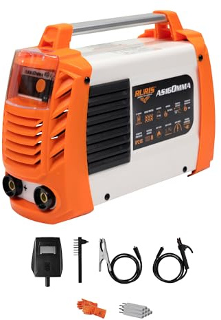 RURIS - Máquina de soldar Ruris AS160MMA + máscara + martillo/cepillo + 2,5 kg electrodos rutilicos 2,5 mm + imán + guantes