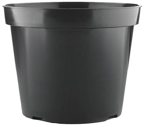 5 x 10L Easy Release Black Plastic Plant Pots, Large And Small Plant Pots Outdoor or Indoor Flower pot for Healthy Root Growth Lightweight & Weather Resistant for Flowers, Plants And Herbs