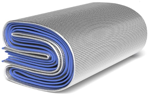 Tapis de Camping 4 mm D'épaisseur Tapis de Sol Isolant en Aluminium Enroulable Tapis de Sommeil en Mousse,Tapis de Couchage léger pour Extérieur Camping Randonnée Pique-Nique(2.5m x 2m)