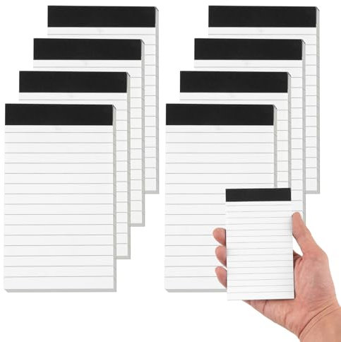 Hopton Notizblock Klein A7, 6 Stück Liniert Schreibblock, 30 Blatt pro Block, 80g Mini Notizblöcke Ersatzblöcke für Arbeit Studie Büro Schule Haushalt (Weiß-liniertes Papier)