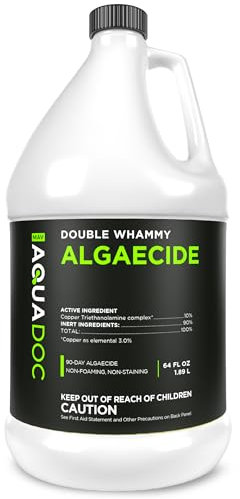 AquaDoc - Alguicida de cobre para piscina, 90 días para piscina enterrada, para prevenir y eliminar algas de piscina, súper algicida para apertura de piscina, 64 onzas