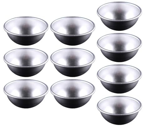 KAHDGSS Confezione da 10 stampi rotondi professionali per torte, dessert, in lega di alluminio, per torte