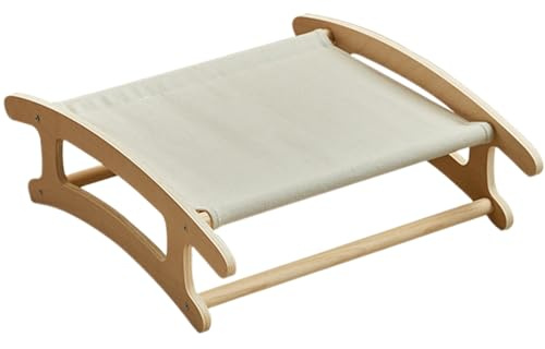 Cama Hamaca para Gatos Elevados | Lugar De Descanso Respirable De Madera | Hamaca de Cama para Gato Lavable 50,5 x 41,5 x 15,8 cm - para Mascotas como, Perros Y Cachorros para Casa, Sala De