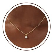 TINGN Gold Tone Necklaces for Women 14K Gold Plated Dainty CZ Necklace Trendy Non Tarnish Square Cubic Zirconia Pendant Necklaces Choker Necklace Jewellery